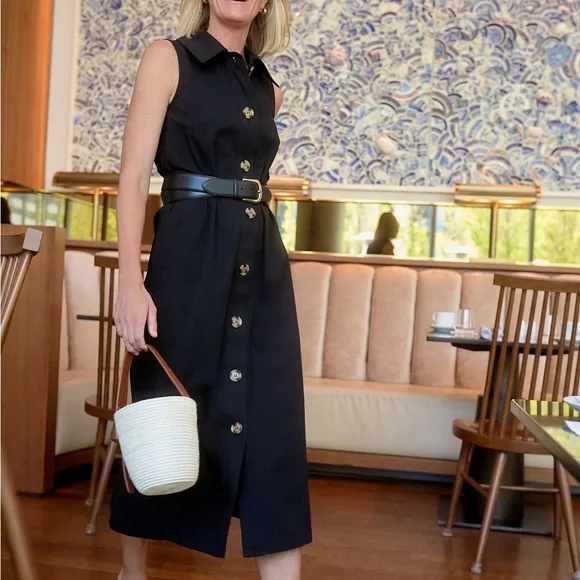 TUCKERNUCK Black Sleeveless Chamberlin Dress in M - Picture 3 of 10